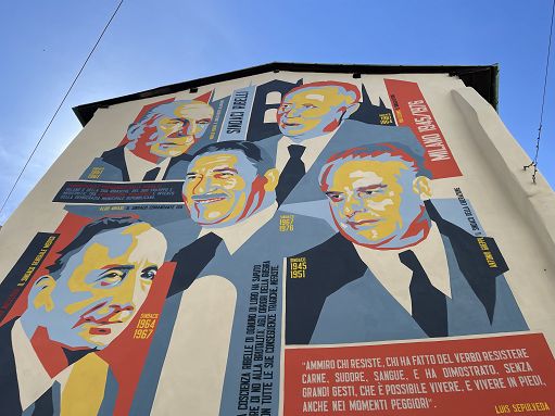 25 aprile, a Milano inaugurato murale sui cinque sindaci “ribelli”