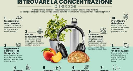 Salute, 10 regole per ritrovare la concentrazione con la merenda