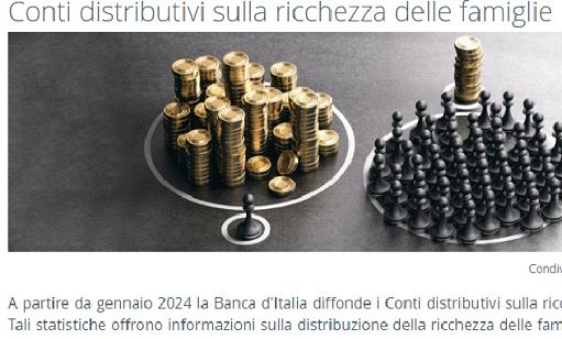 Bankitalia, 5% famiglie italiane possiede 46% di ricchezza totale