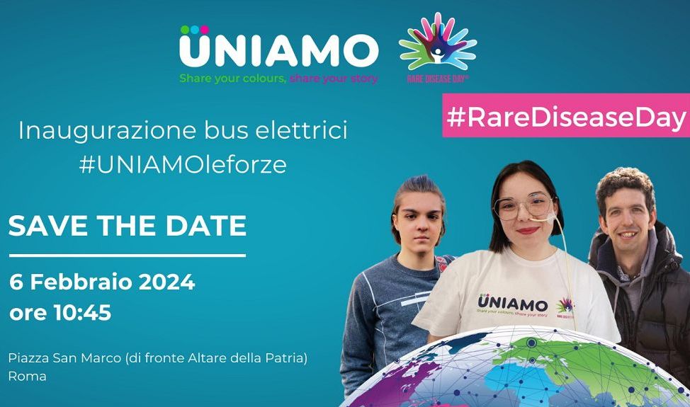 Malattie rare, la campagna UNIAMO sui bus elettrici della Capitale