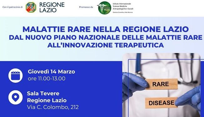 “Malattie rare nella Regione Lazio”, giovedì 14 marzo convegno IISMAS