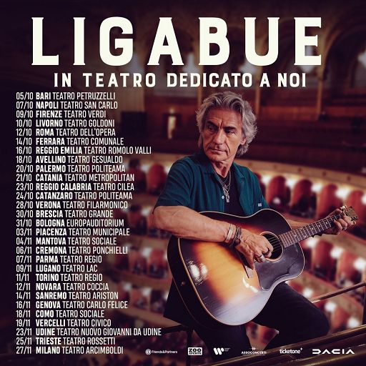 Luciano Ligabue torna in tour nei teatri dopo 13 anni
