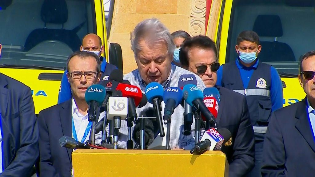 Guterres al valico di Rafah: il blocco degli aiuti è un “oltraggio morale”