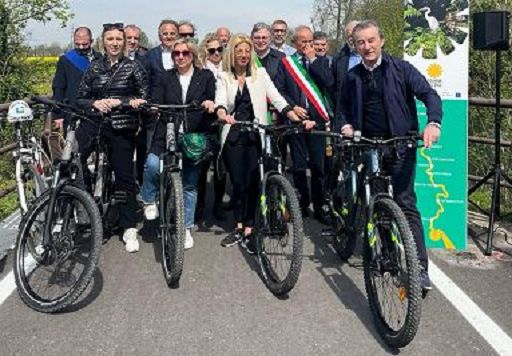 Inaugurato tratto lombardo della Ciclovia del Sole nel Mantovano