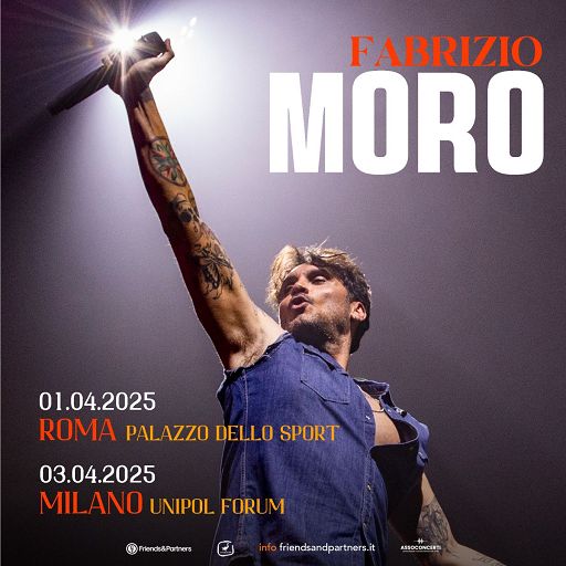 Fabrizio Moro live nel 2025 con due speciali eventi a Roma e Milano