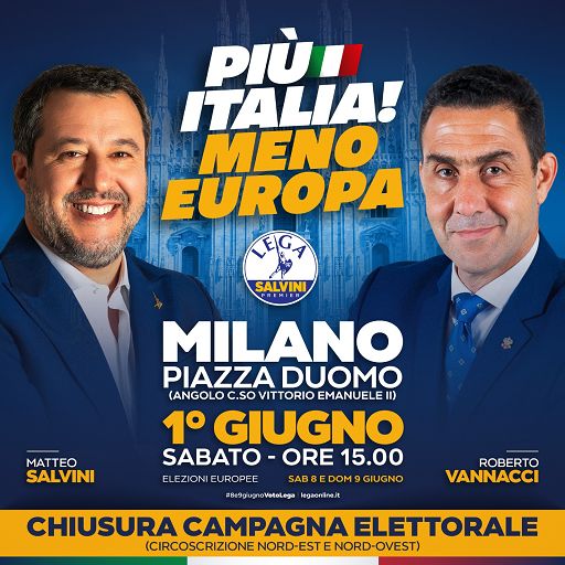 Salvini il pacifista: obiettivo 10% per maggioranza Ue a destra