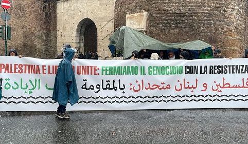 Iniziativa pro Pal a Roma: slogan “Meloni assassina, Israele criminale”