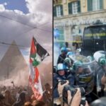 Meloni sugli scontri alla manifestazione pro-Palestina: solidarietà agli agenti