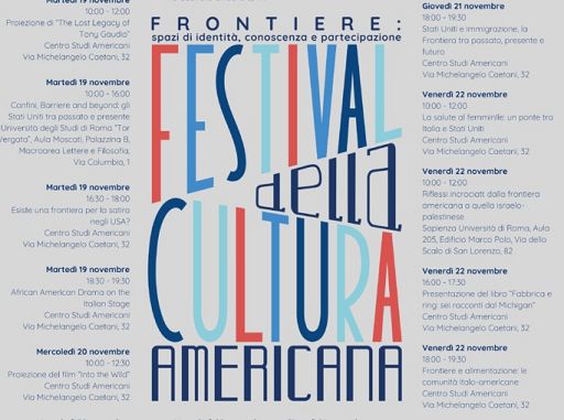 Roma, via a terza edizione Festival della Cultura Americana