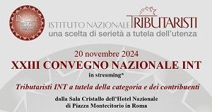 Tributaristi, il 20 novembre Convegno nazionale INT a Roma