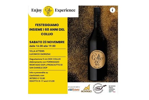 Vino, il 23 novembre Consorzio Collio festeggia 60 anni a Villa Attems