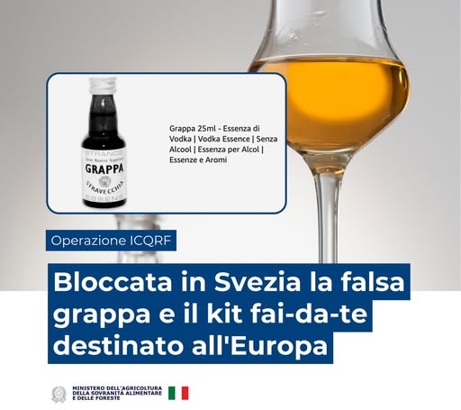 Icqrf blocca in Svezia produzione aromi per Grappa fai da te